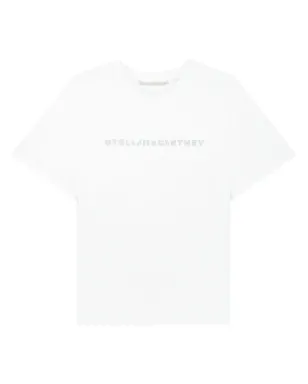 Stella McCartney クリスタルビジュー ロゴ Tシャツ ホワイト - サムネイル1
