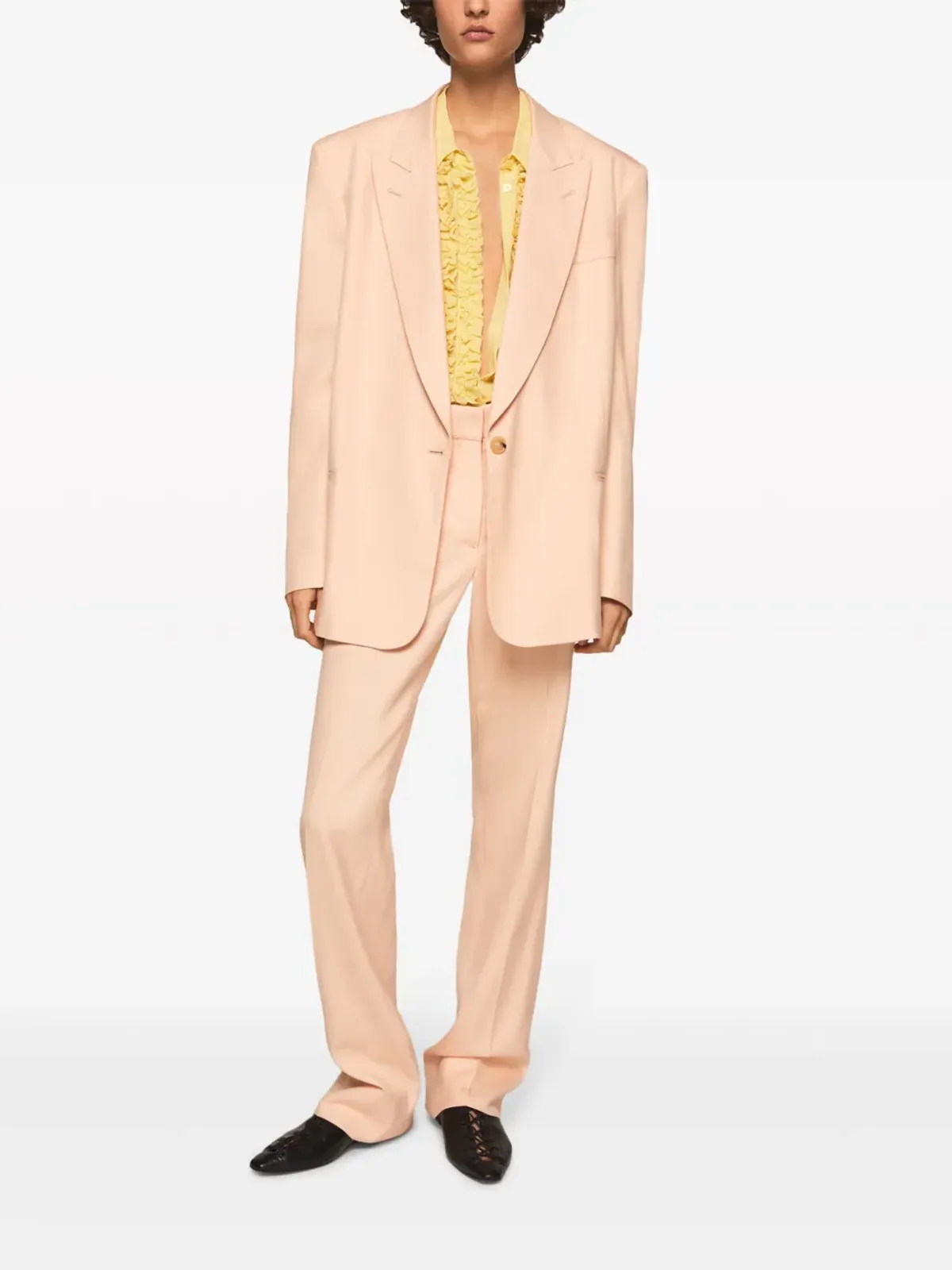 Stella McCartney シングルブレスト・ピークドラペル ブレザー - オレンジ - 画像3