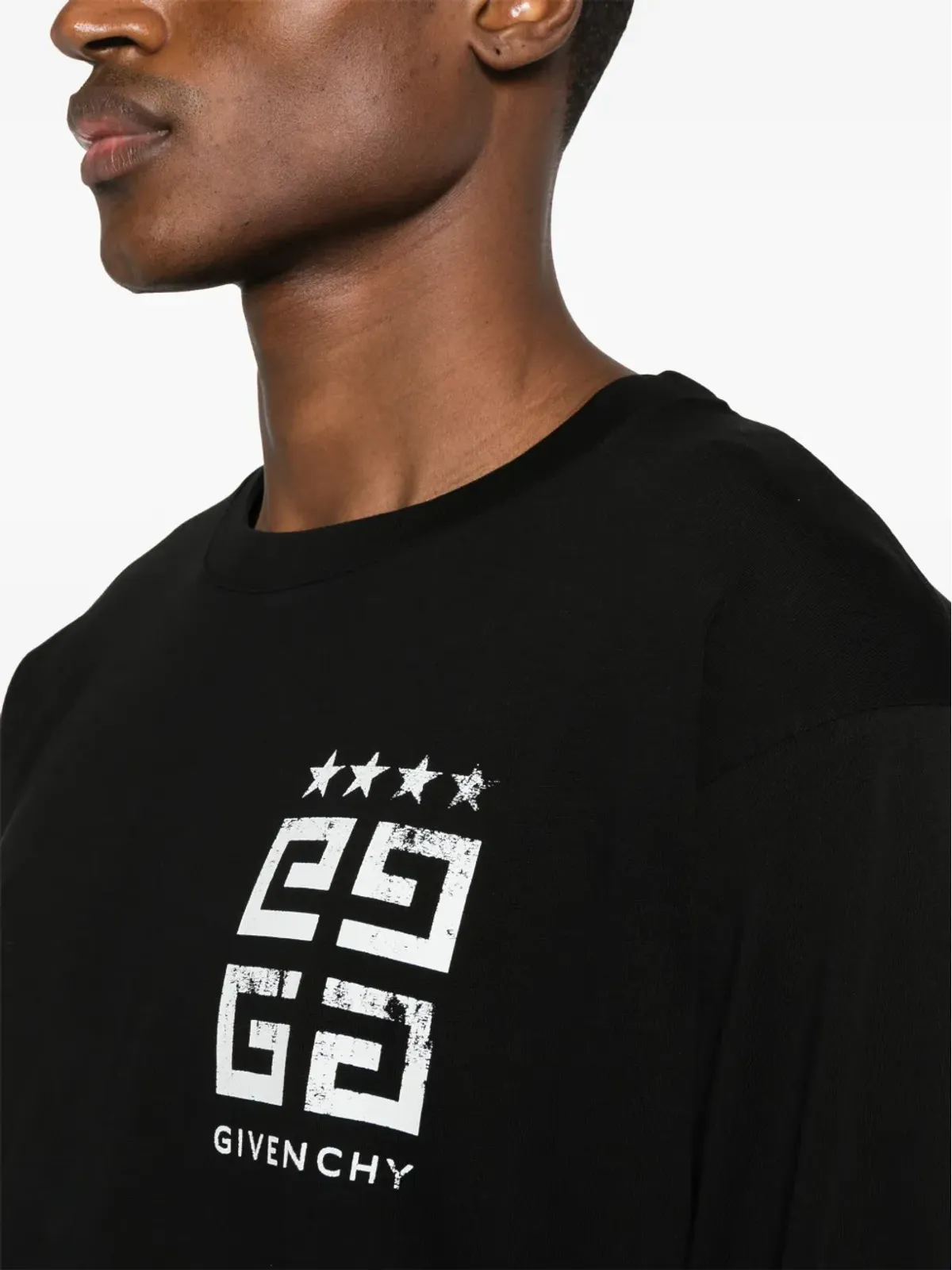 Givenchy 4G Stars コットン Tシャツ - ブラック - 画像5