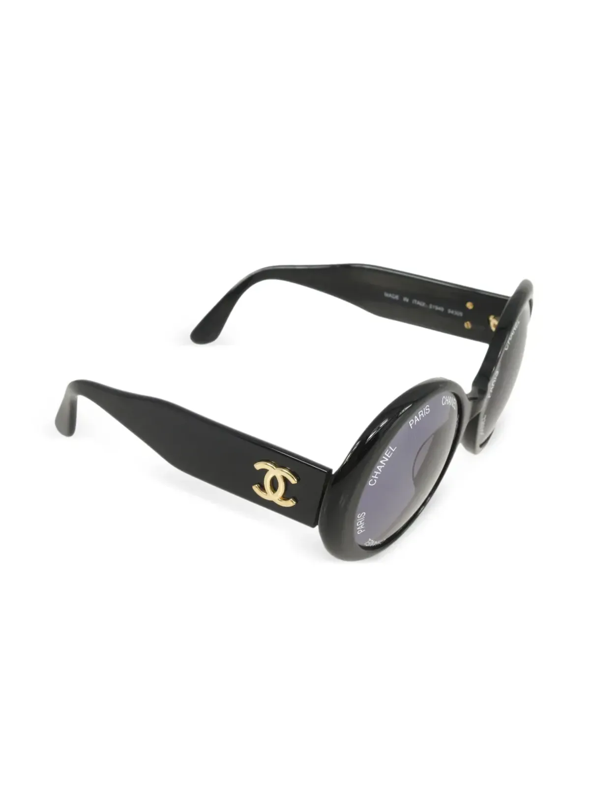 CHANEL ビンテージ CCプレート オーバルフレーム サングラス - ブラック - 画像4