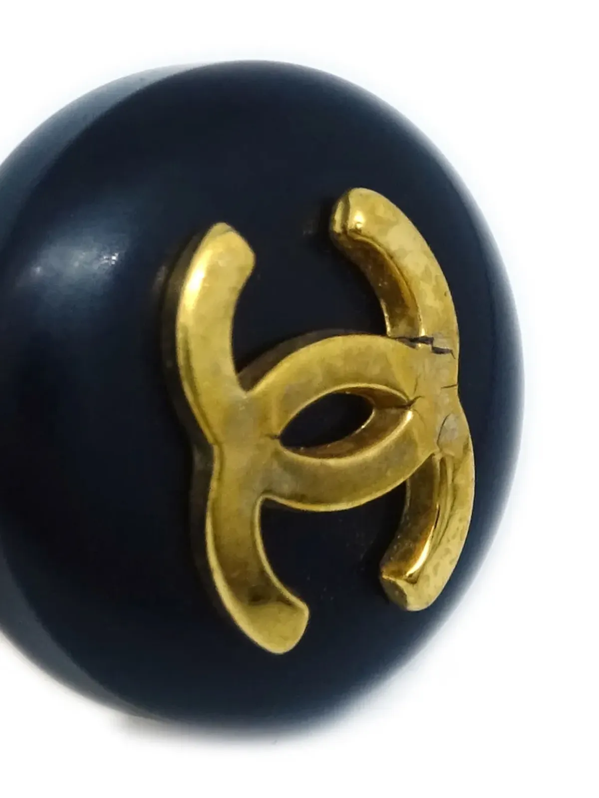 CHANEL ビンテージ 1992年 CCロゴ フェイクパール クリップオン イヤリング - ブラック - 画像3