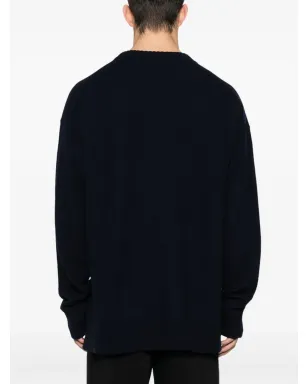 Jil Sander サイドスリット入り ウール ジャンパー - ブルー - サムネイル4