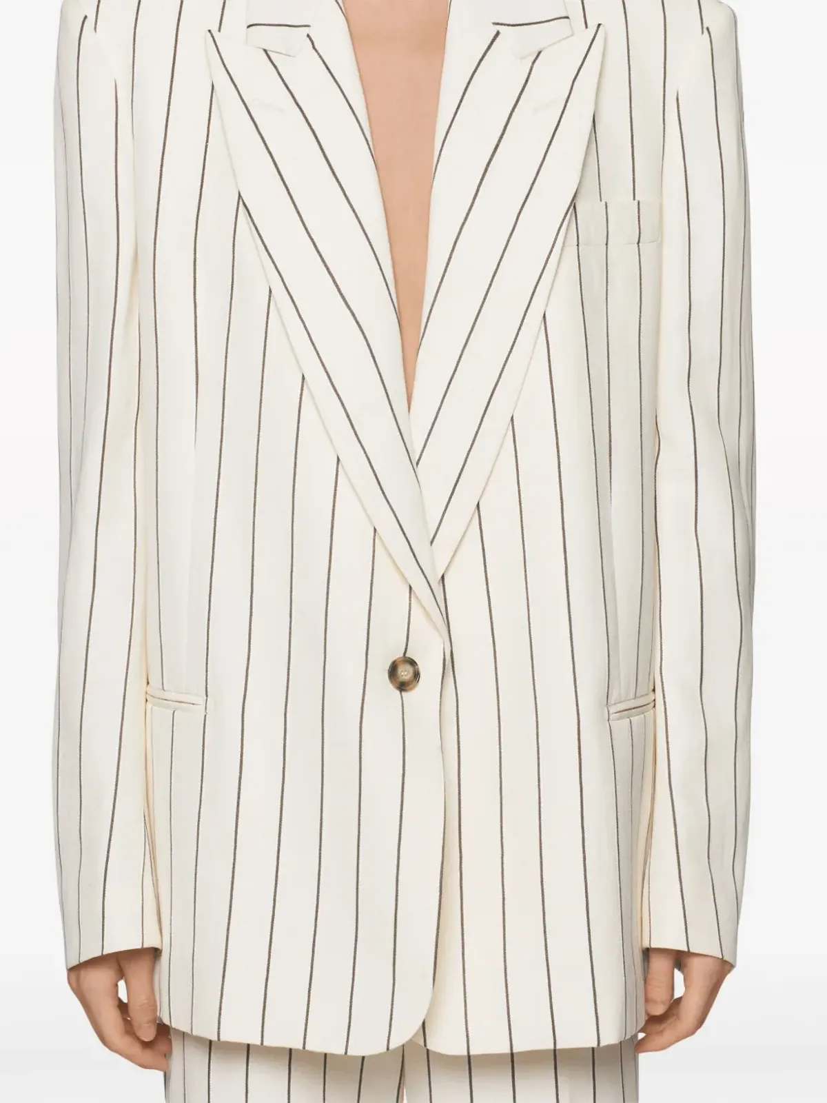 Stella McCartney ピンストライプ柄のシングルブレストブレザー - 画像4