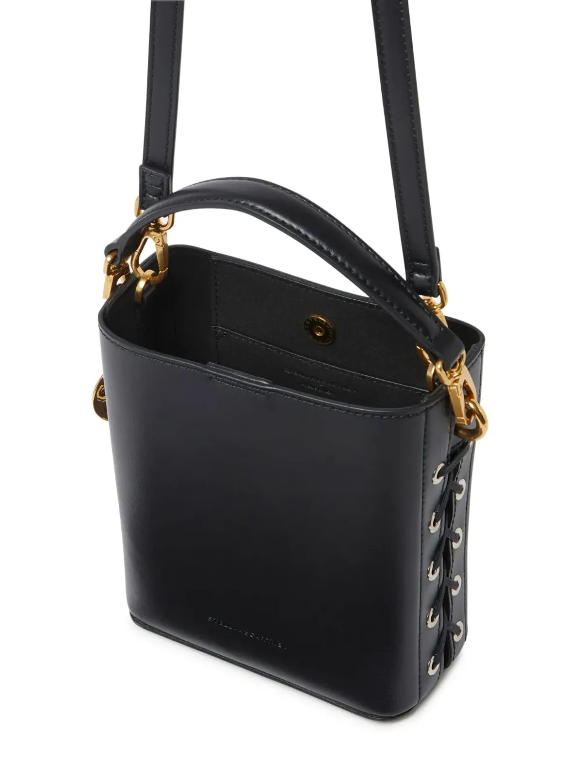 Stella McCartney Frayme 合成皮革 バケットバッグ - ブラック - 画像4