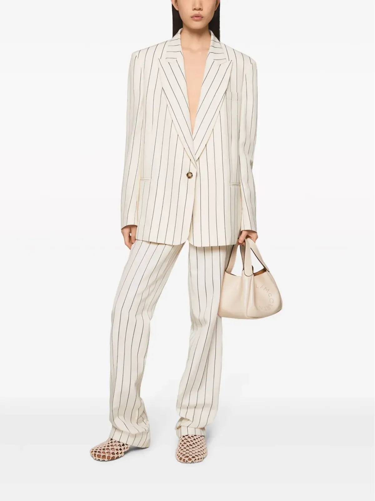 Stella McCartney ピンストライプ ミッドライズ ストレートパンツ - 画像2