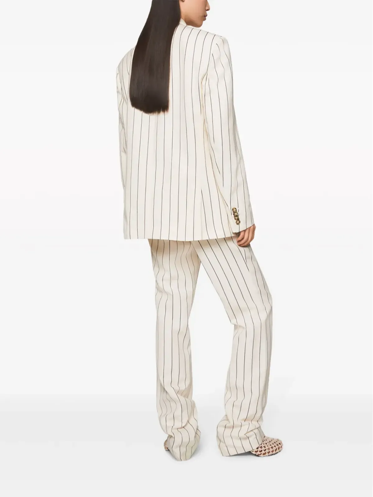 Stella McCartney ピンストライプ ミッドライズ ストレートパンツ - 画像3