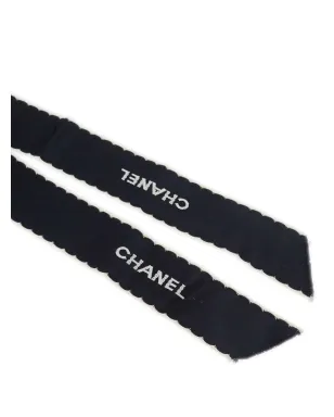 CHANEL ビンテージ ロゴ刺繍リボンブローチ - ブラック - サムネイル5