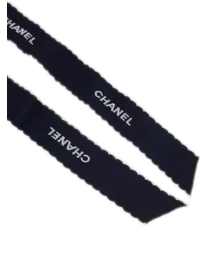 CHANEL ビンテージ 1990-2000s ロゴ刺繍 ボウ ブローチ - ブルー - サムネイル5