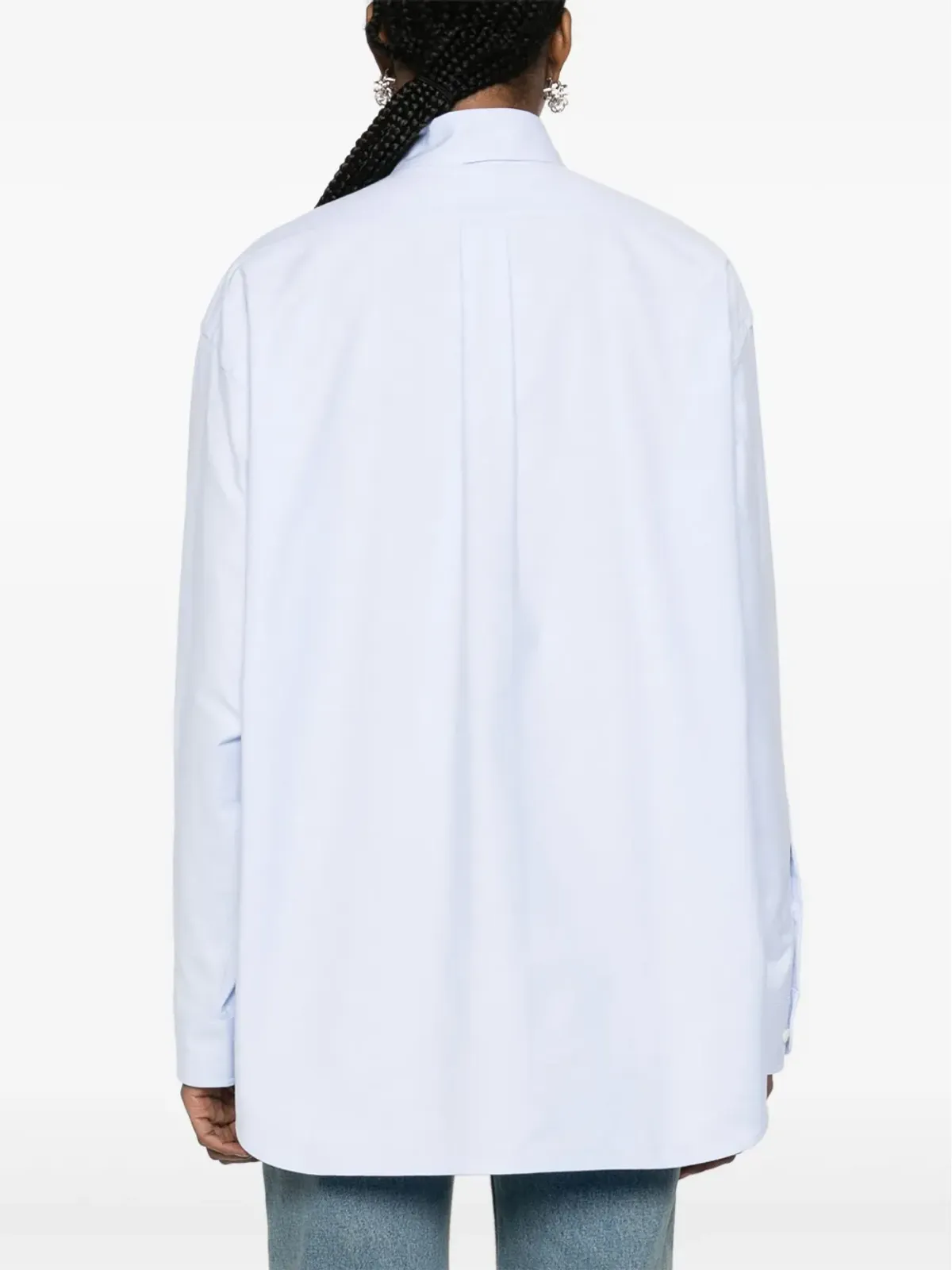 Prada オックスフォードコットンシャツ ブルー - 画像4