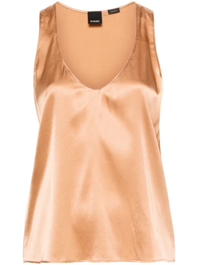 PINKO PINKO Marzemino シルク混紡 タンクトップ - ブラウンの商品画像