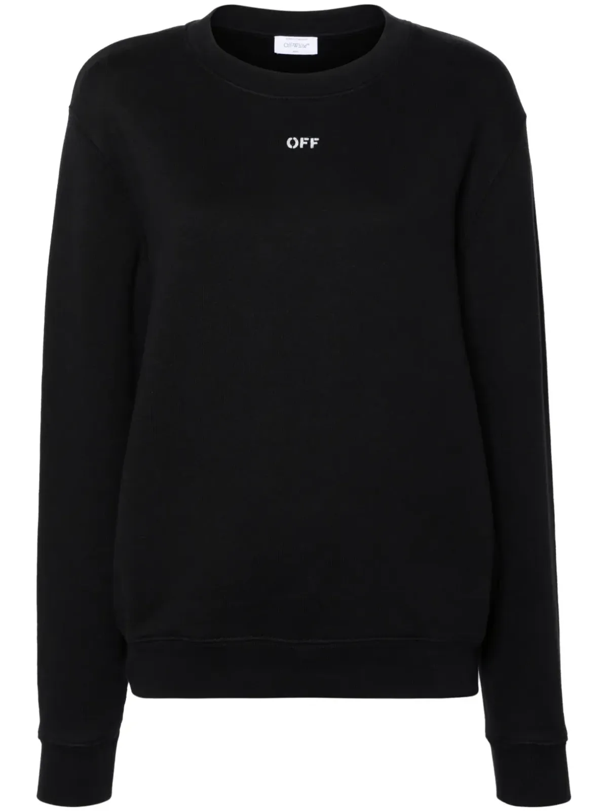 Off-White アローズ刺繍のコットン製スウェットシャツ ブラック - 画像1