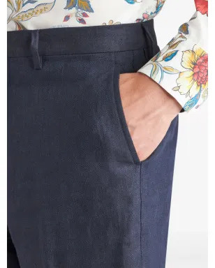 ETRO プレスド-クリースリネン ベルマーダーショーツ - ブルー - サムネイル5