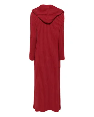 Teddy Cashmere リブ編みカシミヤカーディガン - レッド - サムネイル2