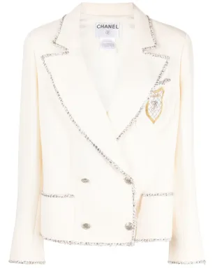 CHANEL ビンテージ 2005年 エンブレム ウール ジャケット - ニュートラルカラー - サムネイル1