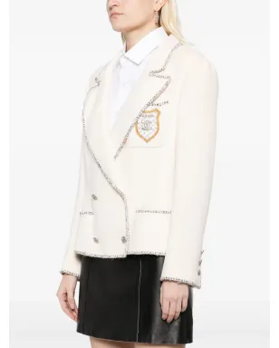 CHANEL ビンテージ 2005年 エンブレム ウール ジャケット - ニュートラルカラー - サムネイル3