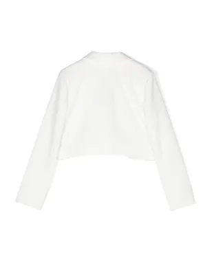 Miss Blumarine ロゴプレート付きクレープブレザー - サムネイル2