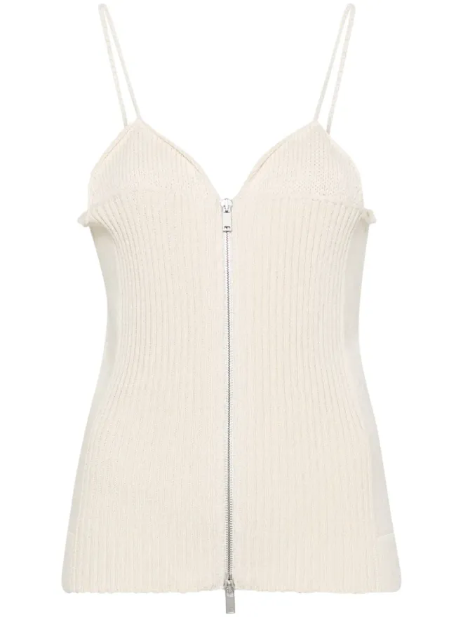 Jil Sander Jil Sander Vネックリブニットトップの商品画像