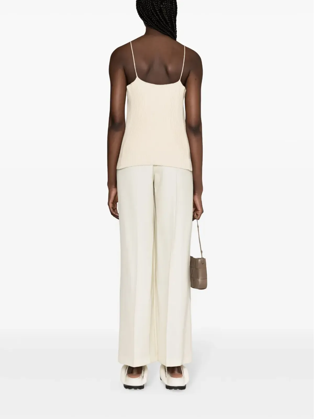 Jil Sander Vネックリブニットトップ - 画像4