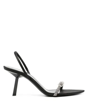 Saint Laurent Rendez-Vous 75mm レザーサンダル - ブラック - サムネイル1