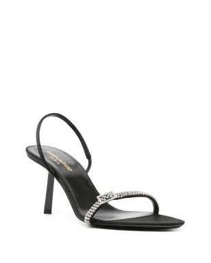 Saint Laurent Rendez-Vous 75mm レザーサンダル - ブラック - サムネイル2