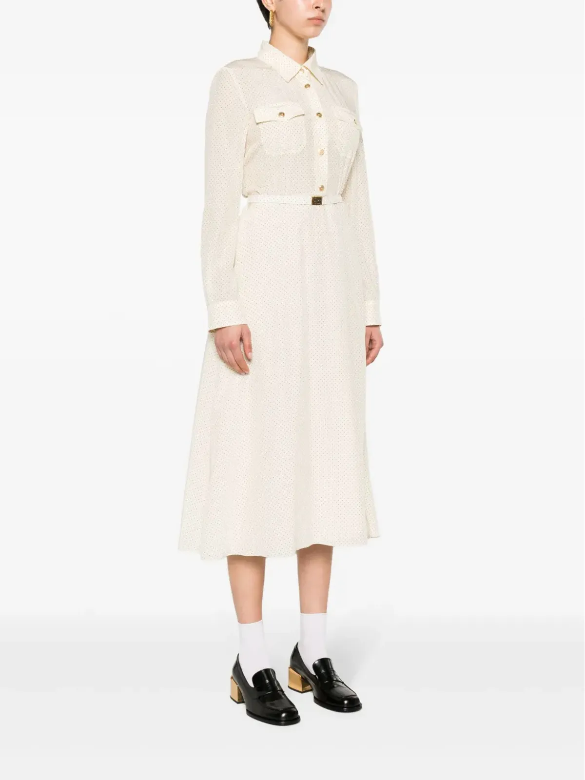 Miu Miu マイクロドット クレープ ミディドレス - 画像3