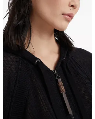 Brunello Cucinelli ジップアップフード付きカーディガン - ブラック - サムネイル5