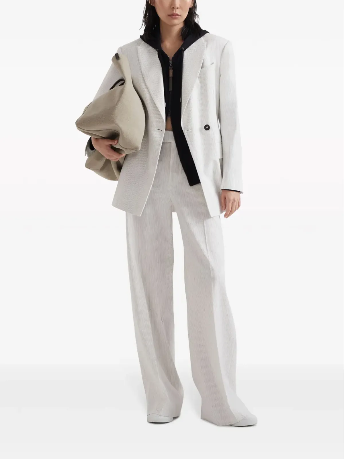 Brunello Cucinelli ジップアップフード付きカーディガン - ブラック - 画像2