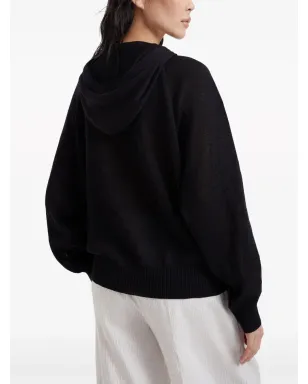 Brunello Cucinelli ジップアップフード付きカーディガン - ブラック - サムネイル4