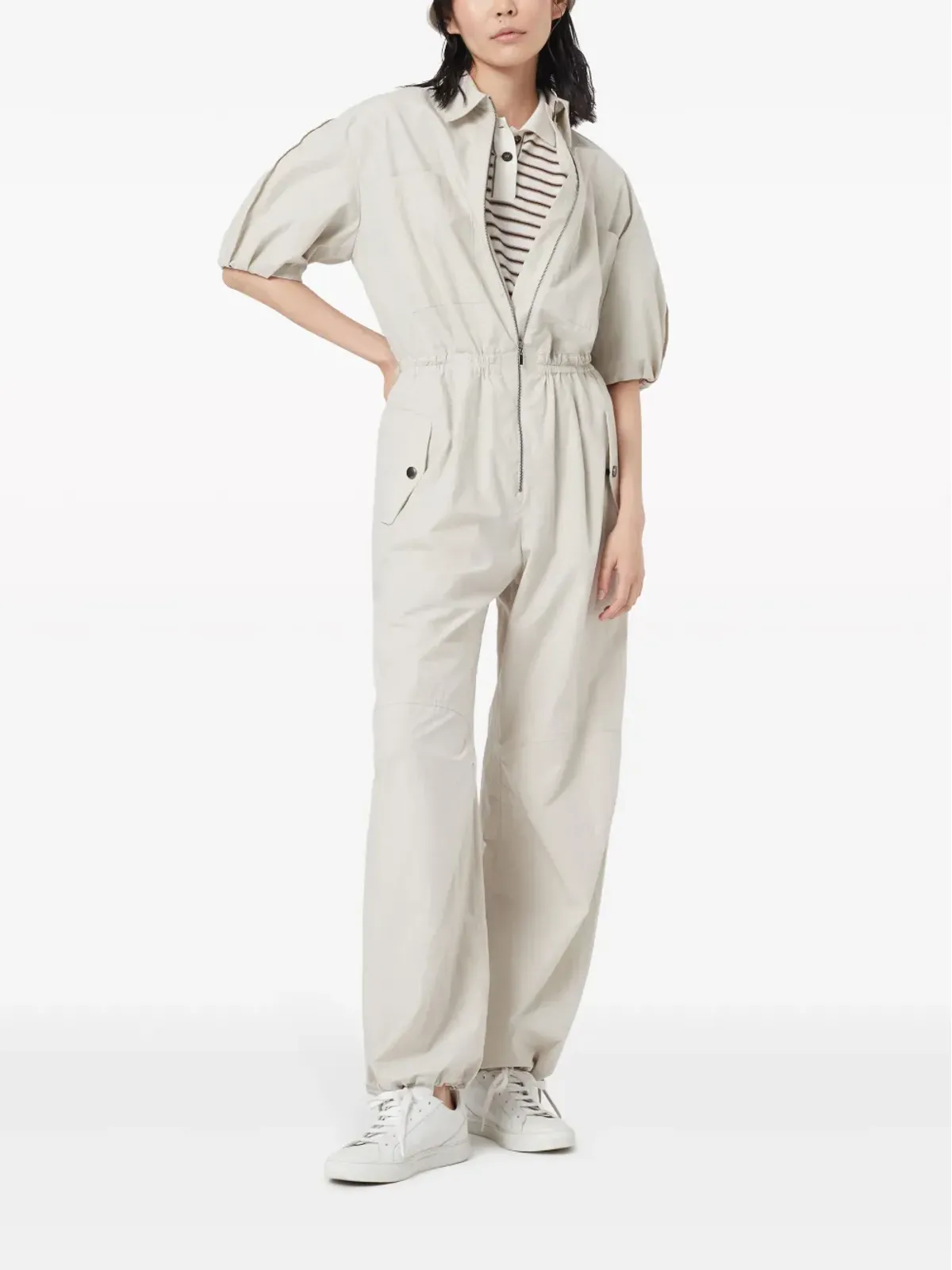 Brunello Cucinelli ワイドレッグ コットン ジャンプスーツ - 画像2