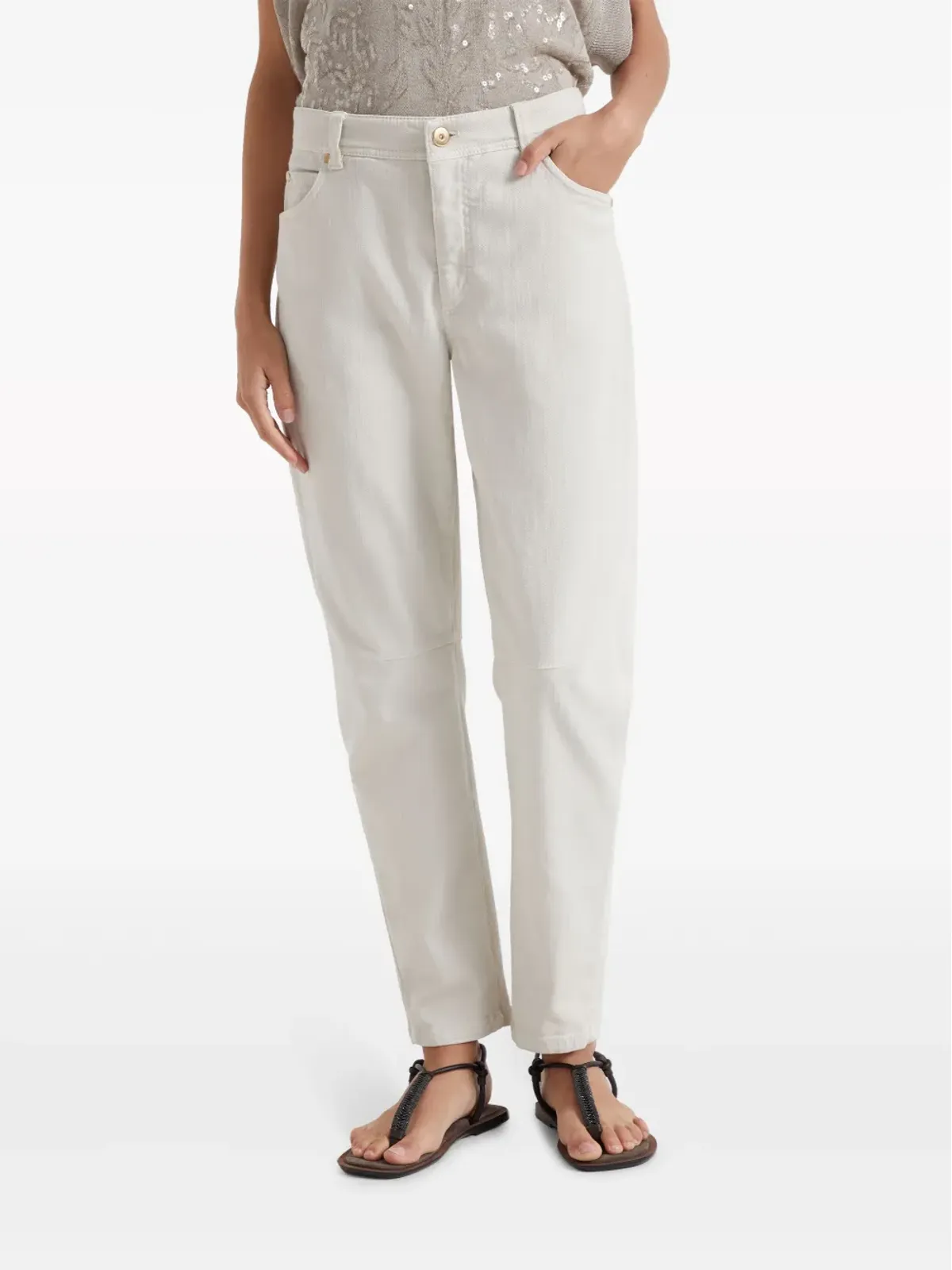 Brunello Cucinelli ミッドライズ テーパードジーンズ - 画像3