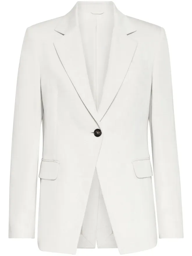Brunello Cucinelli Brunello Cucinelli ギャバジン織り シングルブレスト ブレザー - ホワイトの商品画像