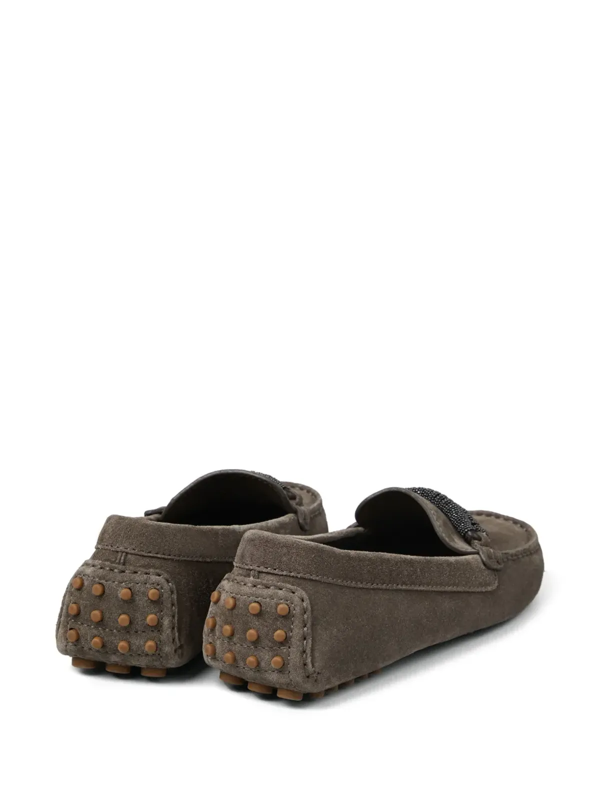 Brunello Cucinelli モニリ-トリム レザー ローファー - グレー - 画像3
