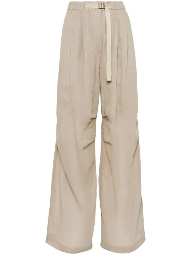 Brunello Cucinelli Brunello Cucinelli ベルテッド コットン・オーガンザ トラウザーズ - ネチュラルの商品画像