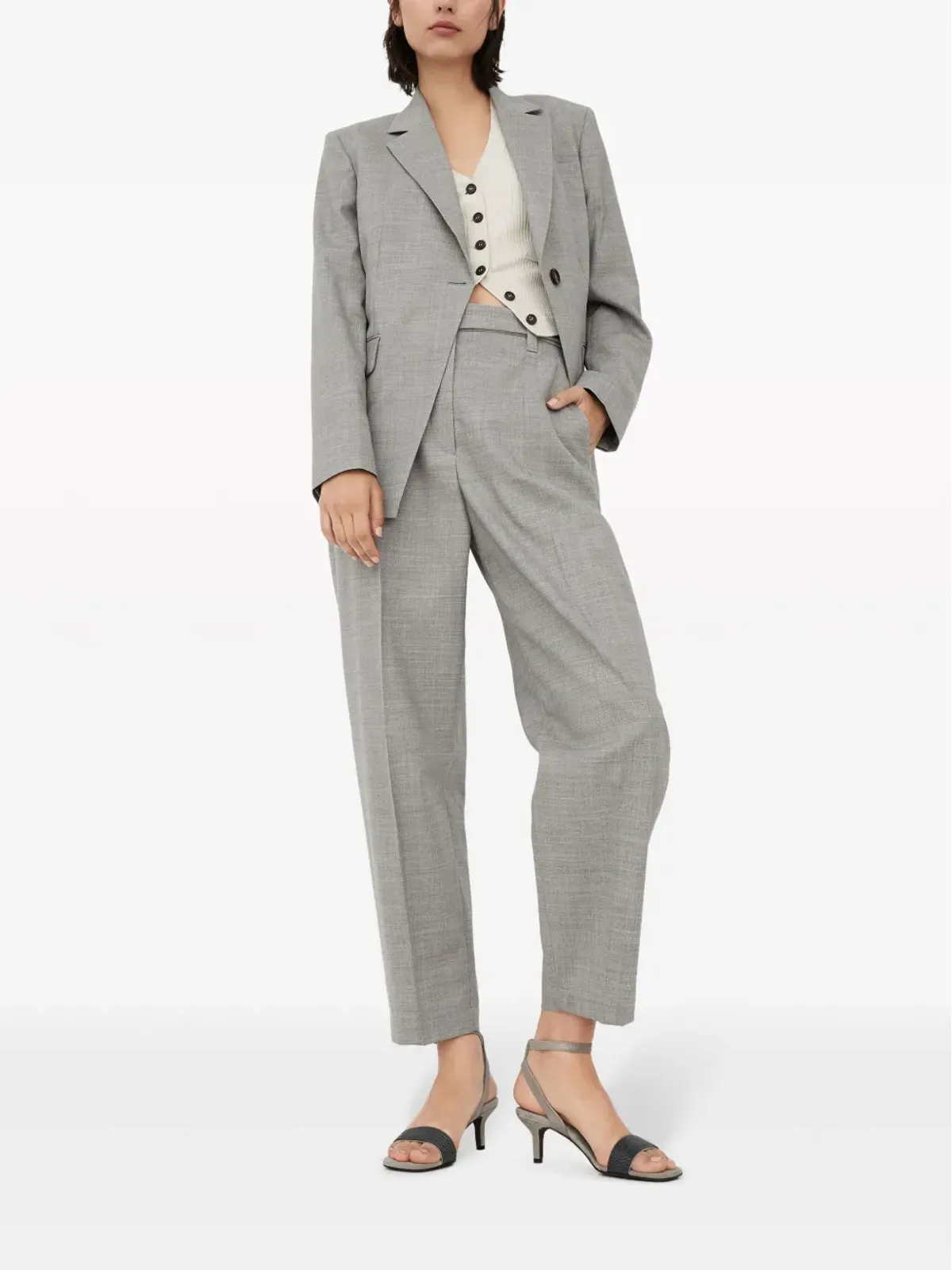 Brunello Cucinelli 60mm モニリ スエード サンダル - ブラック - 画像5