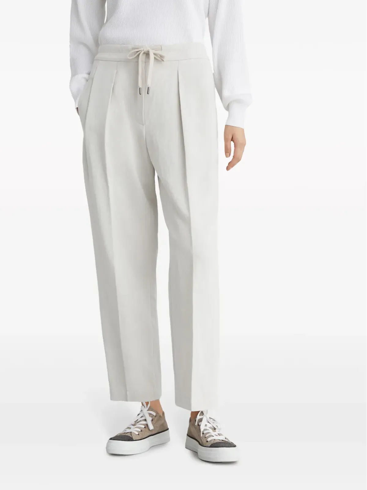 Brunello Cucinelli ストレートレッグ ギャバーディン トラウザーズ - 画像3