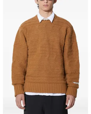 Ader Error ケーブル編みクルーネックセーター - Brown - サムネイル1