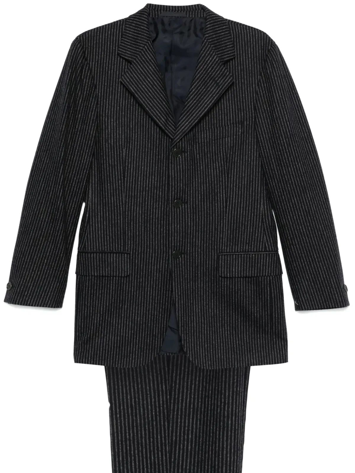 Romeo Gigli Pre-Owned 1990年代ストライプスーツ ブルー - 画像1