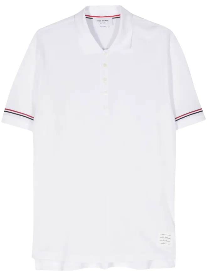 Thom Browne Thom Browne RWB-stripe 細編みポロシャツの商品画像