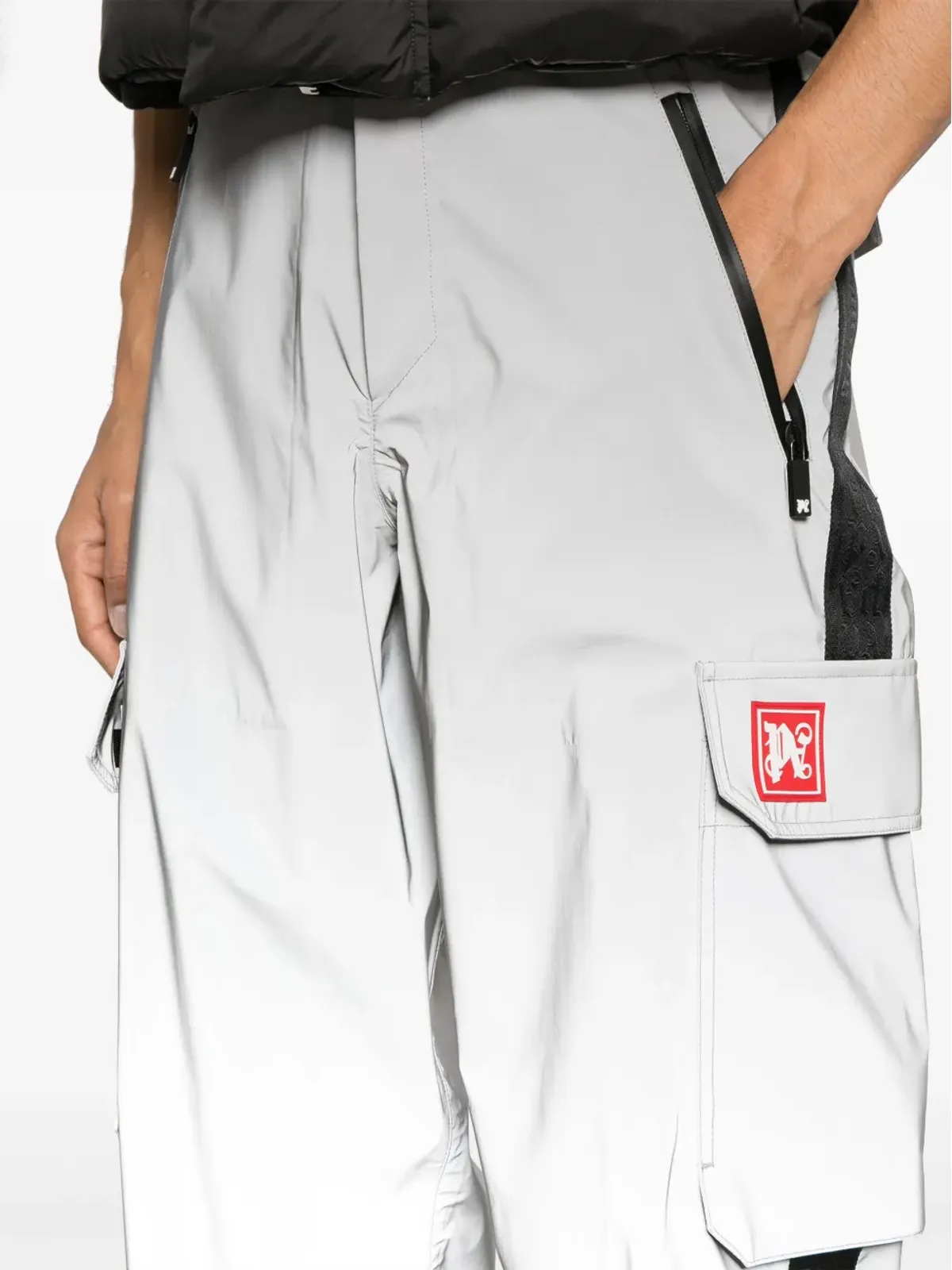 Palm Angels リフレクティブ ロゴテープ スキーパンツ - シルバー - 画像5
