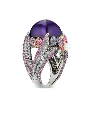 Anabela Chan 18kt gold vermeil Amethyst Sugarloaf Berry gemstone ring - Purple - サムネイル1