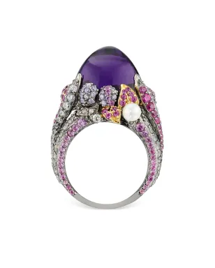 Anabela Chan 18kt gold vermeil Amethyst Sugarloaf Berry gemstone ring - Purple - サムネイル2