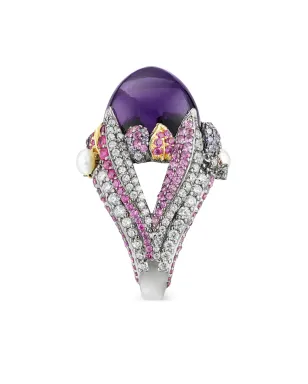 Anabela Chan 18kt gold vermeil Amethyst Sugarloaf Berry gemstone ring - Purple - サムネイル3