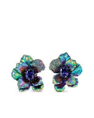 Anabela Chan Bloom Poppy ブルーのマルチストーン ピアス - サムネイル1