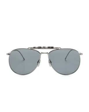 Thom Browne Eyewear ダブルブリッジ パイロットフレーム サングラス - Grey - サムネイル1