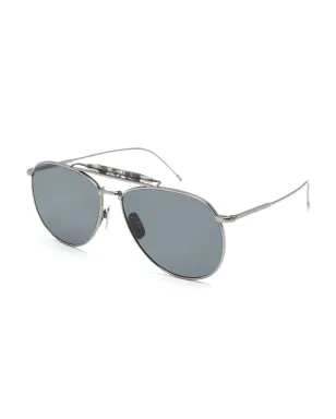 Thom Browne Eyewear ダブルブリッジ パイロットフレーム サングラス - Grey - サムネイル2