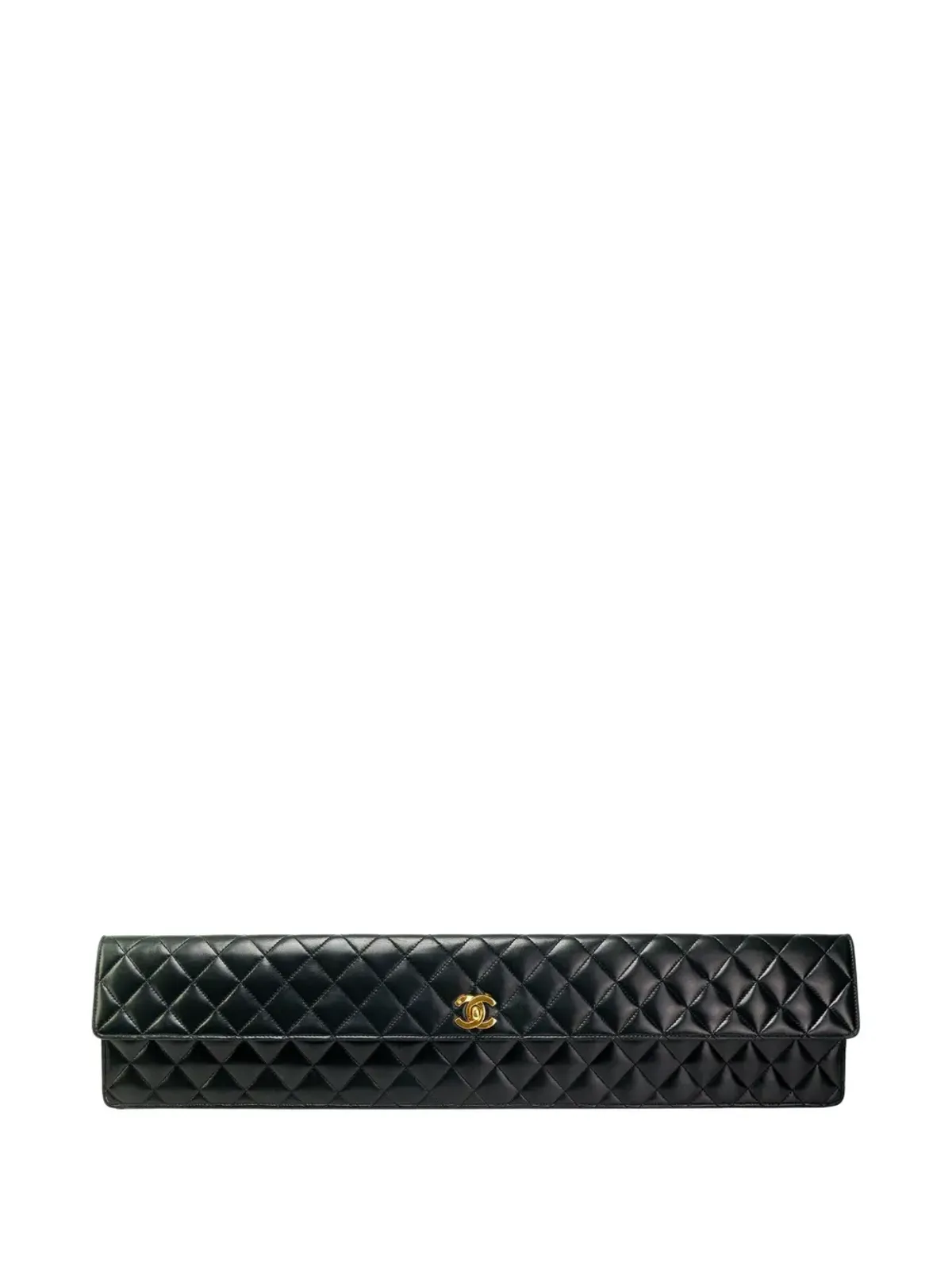 CHANEL ビンテージ 1989年 クラシックフラップ ロングクラッチバッグ ブラック - 画像1