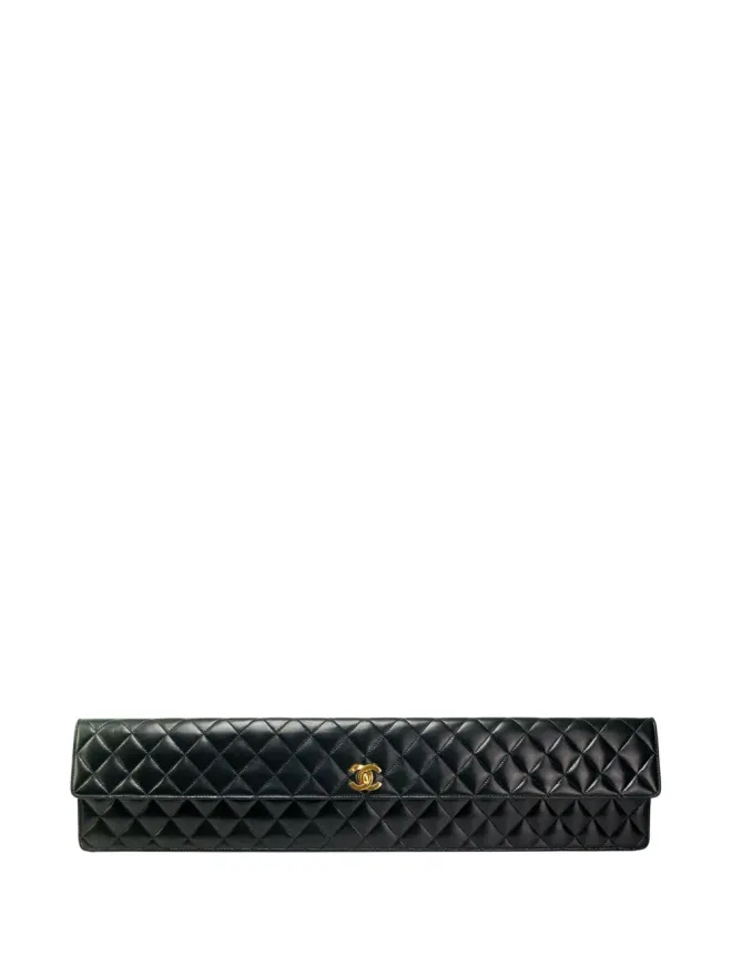 CHANEL Pre-Owned CHANEL ビンテージ 1989年 クラシックフラップ ロングクラッチバッグ ブラックの商品画像
