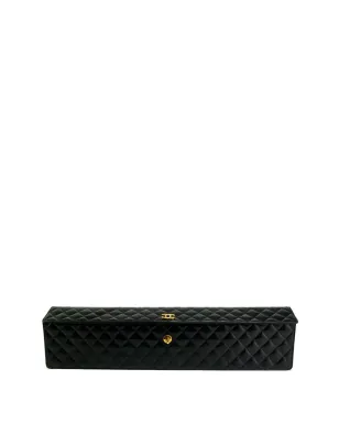 CHANEL ビンテージ 1989年 クラシックフラップ ロングクラッチバッグ ブラック - サムネイル4