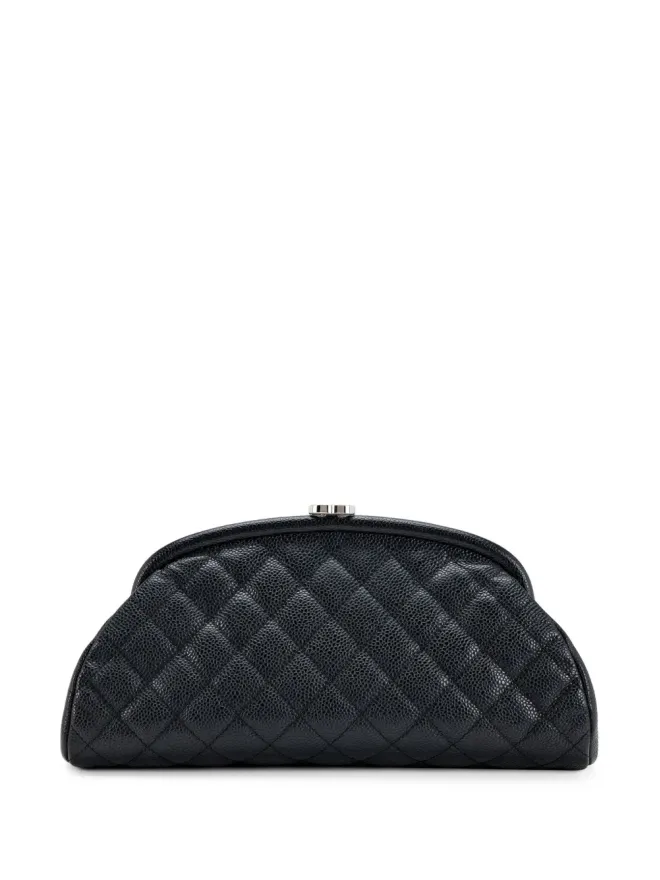 CHANEL Pre-Owned CHANEL ビンテージ タイムレス ダイヤモンドキルト クラッチバッグ - ブラックの商品画像
