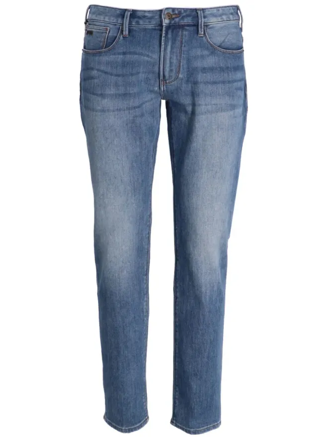 Emporio Armani Emporio Armani ウォッシュドストレートレッグジーンズ ブルーの商品画像